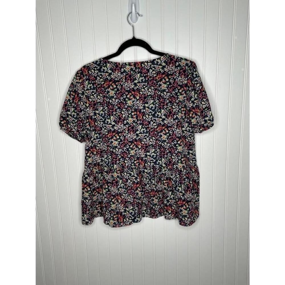 Women's Anthropologie W5 Blue Floral Puff Sleeve Blouse Size S - Picture 4 of 8